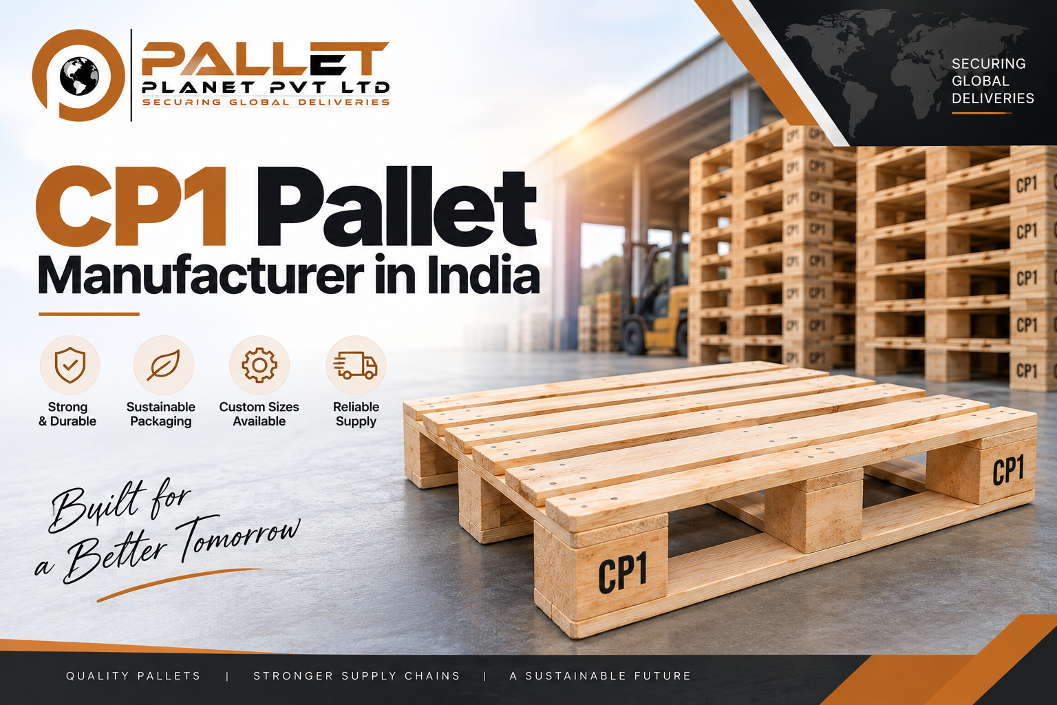 CP1 Pinewood Pallet Manufacturer in India - ISPM 15 Export Pallets by PalletPlanet