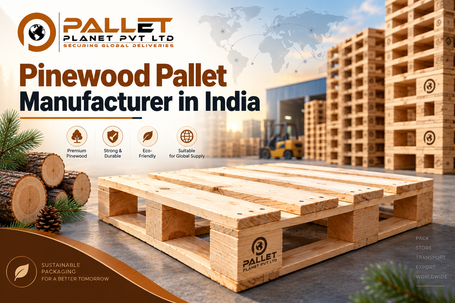 Pinewood Pallet Manufacturer in India - ISPM 15 Export Pallets | Pallet Planet